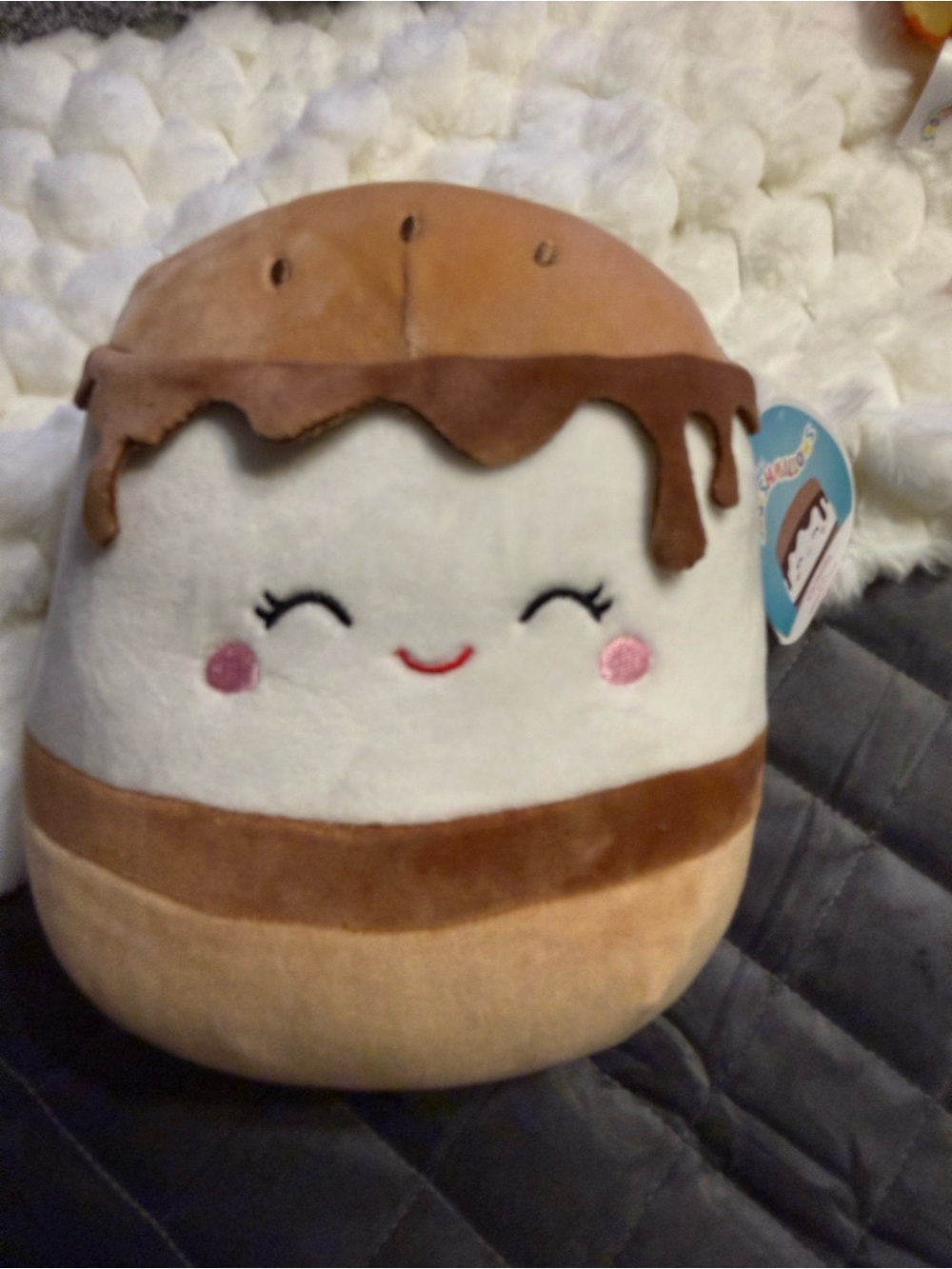 Squishmallows Cream & Brown Chocolate Drip Marshmallow Plush